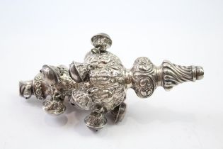 Antique Edwardian 1905 Birmingham Sterling Silver Baby Rattle / Whistle (61g) // Whistle part is
