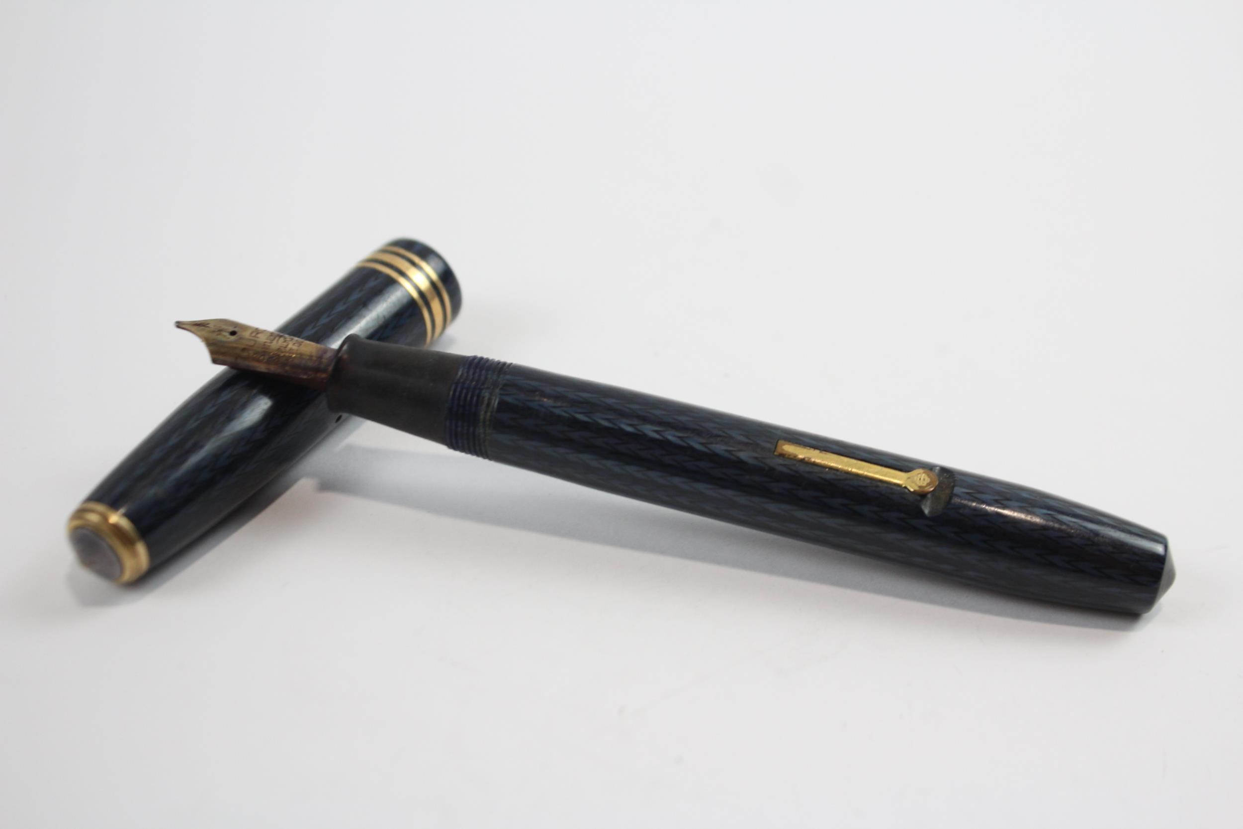 Vintage CONWAY STEWART Duro Navy Fountain Pen w/ 14ct Gold Nib WRITING // Dip Tested & WRITING In