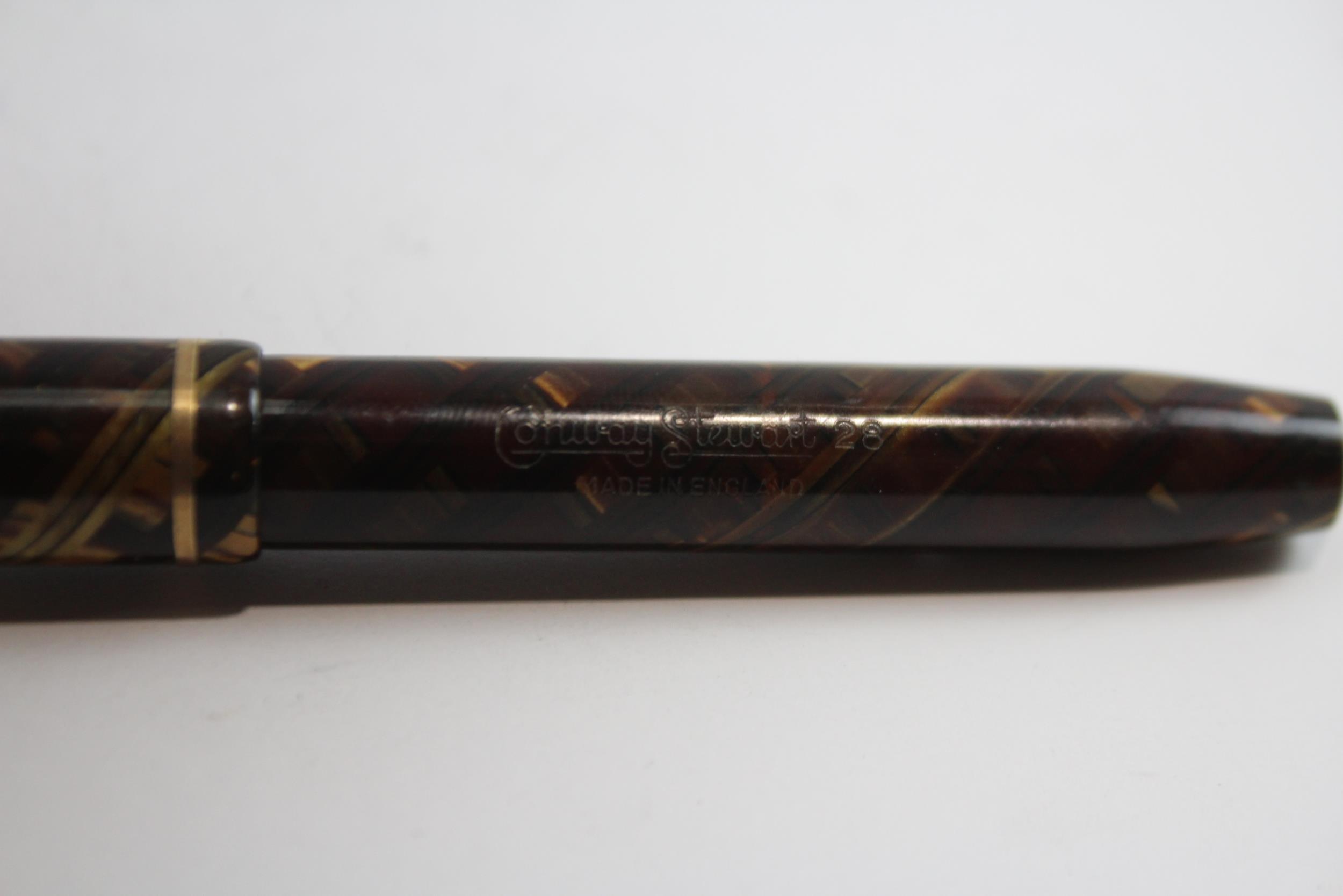 Vintage Conway Stewart 28 Brown Fountain Pen w/ 14ct Gold Nib WRITING // Dip Tested & WRITING In - Image 8 of 9
