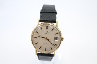 OMEGA GENEVE Men's 9ct GOLD Cased Vintage WRISTWATCH Hand-wind WORKING // OMEGA GENEVE Men's 9ct