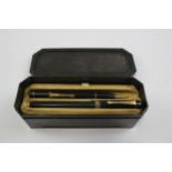 Vintage Wyvern No.600 Black Fountain Pen w/ 14ct Gold Nib WRITING Bakelite Case // w/ Brown