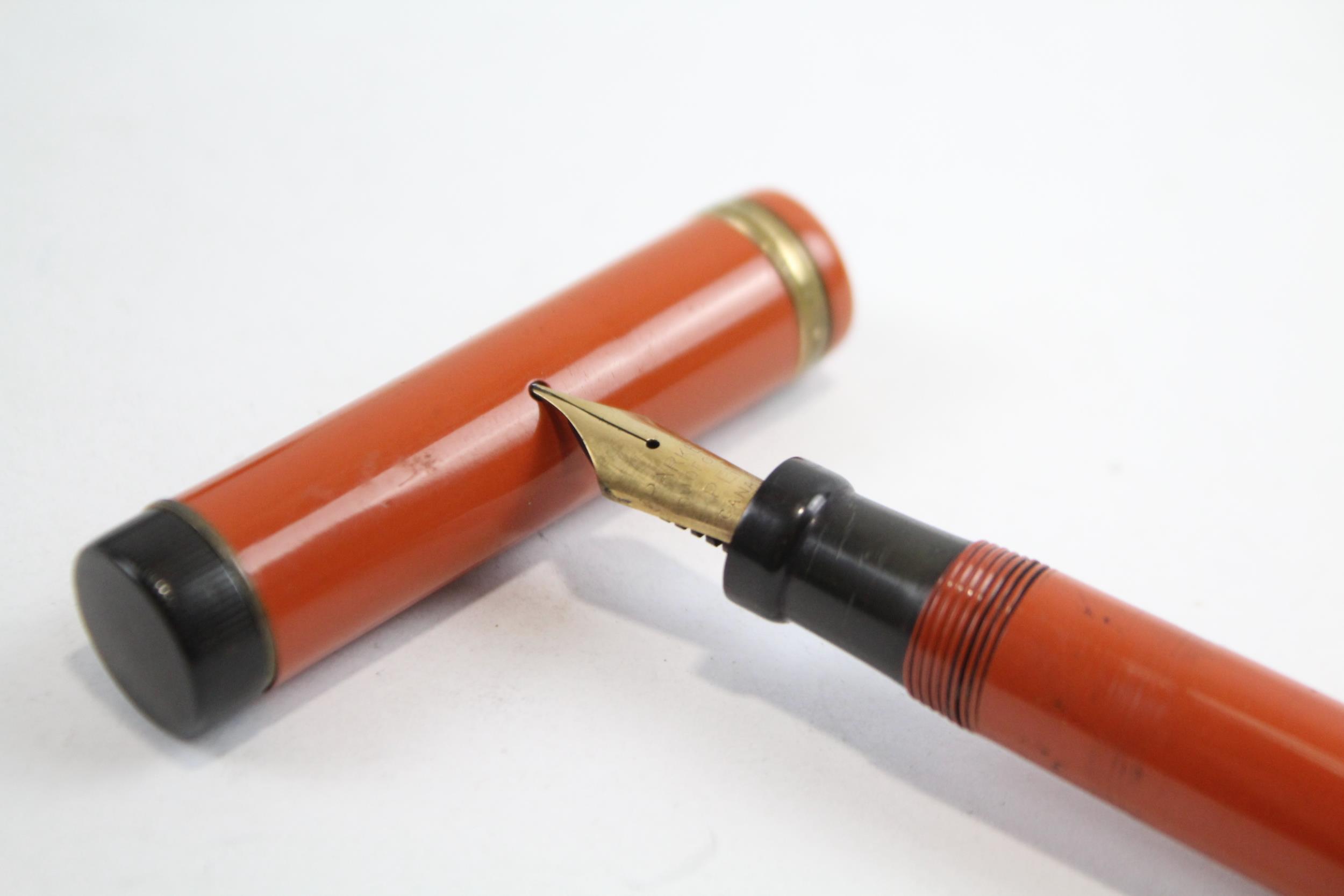 Vintage Parker Lucky Curve Duofold The Big Red Fountain Pen w/ Gold Plate Nib // Dip Tested & - Image 2 of 8