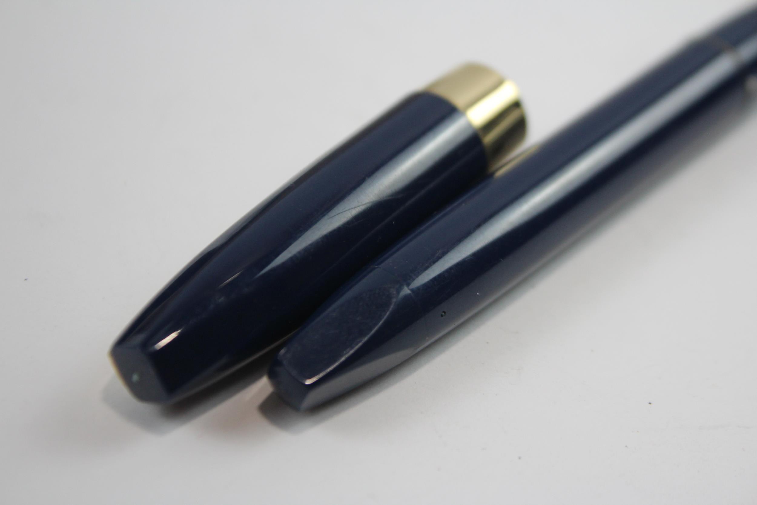 Vintage SHEAFFER PFM Pen For Men Navy Fountain Pen w/ 14ct Gold Nib WRITING Box // Dip Tested & - Image 5 of 6