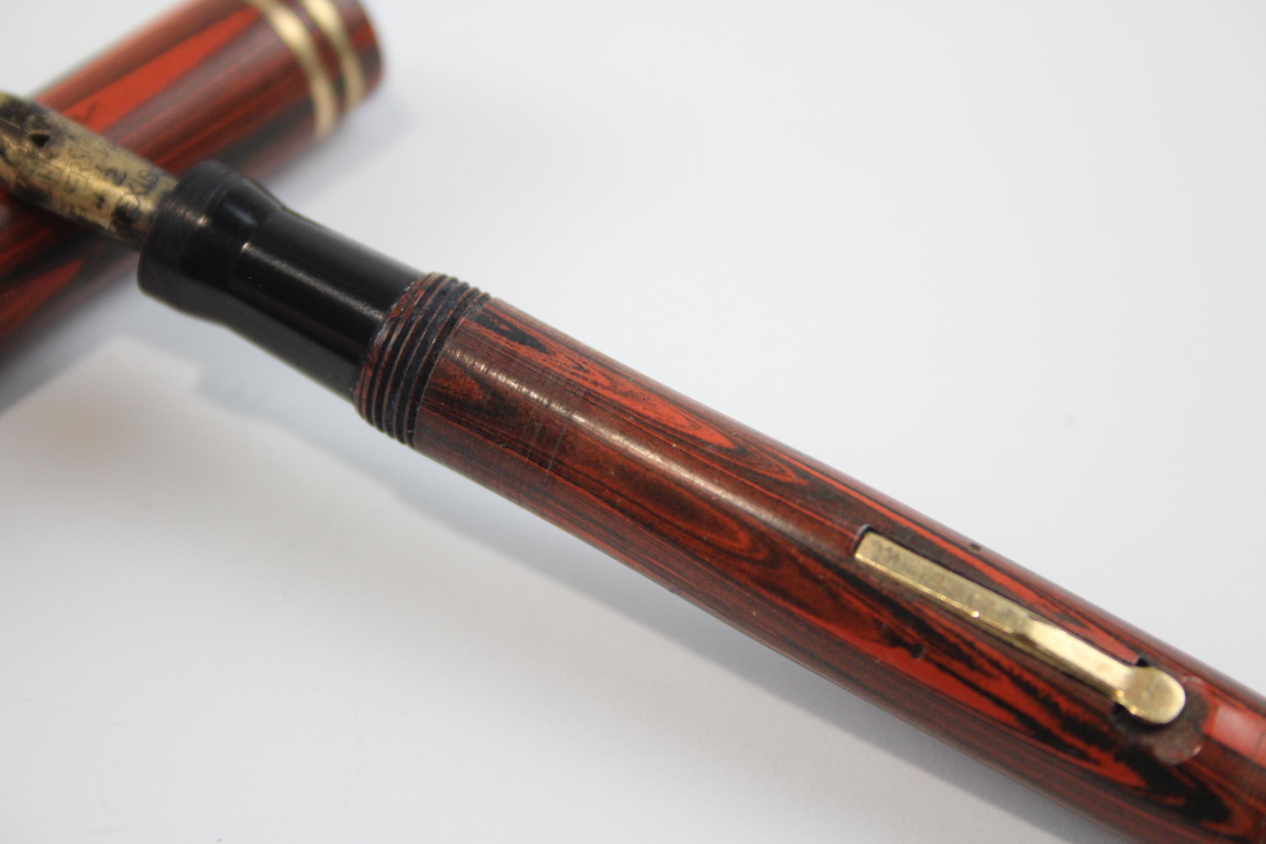 Vintage Wahl Eversharp Wood Effect Fountain Pen w 14ct Flexible Gold Nib WRITING // - Image 3 of 4