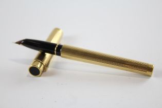 Vintage SHEAFFER Targa Gold Plated FOUNTAIN PEN w/ 14ct Gold Nib WRITING // Dip Tested & WRITING