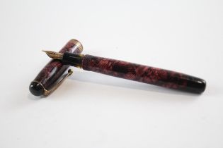 Vintage Parker Televisor Burgundy Fountain Pen w/ 14ct Gold Nib WRITING // Dip Tested & WRITING In