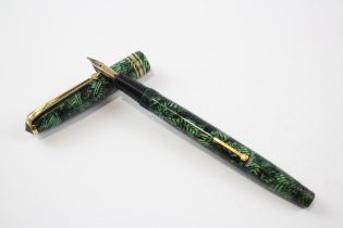 Vintage CONWAY STEWART 73 Green FOUNTAIN PEN w/ 14ct Gold Nib WRITING // Dip Tested & WRITING In