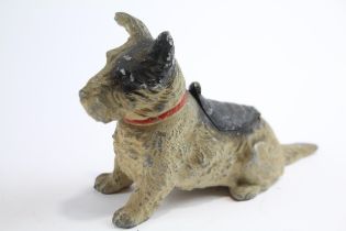 Vintage Cast Iron Scottish Terrier Novelty Table Ashtray // Diameter - 12cm In vintage condition