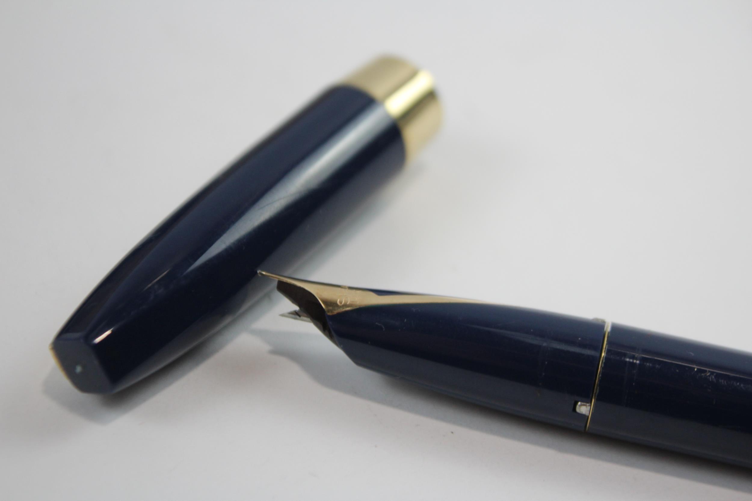 Vintage SHEAFFER PFM Pen For Men Navy Fountain Pen w/ 14ct Gold Nib WRITING Box // Dip Tested & - Image 2 of 6