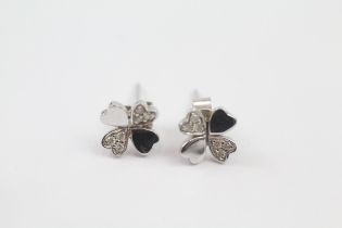 18ct White Gold Diamond Cluster Stud Earrings (1.6g)