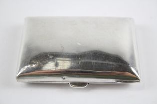 Antique Edwardian 1908 Birmingham Sterling Silver Plain Cigarette Case (70g) // Maker - W M Hayes