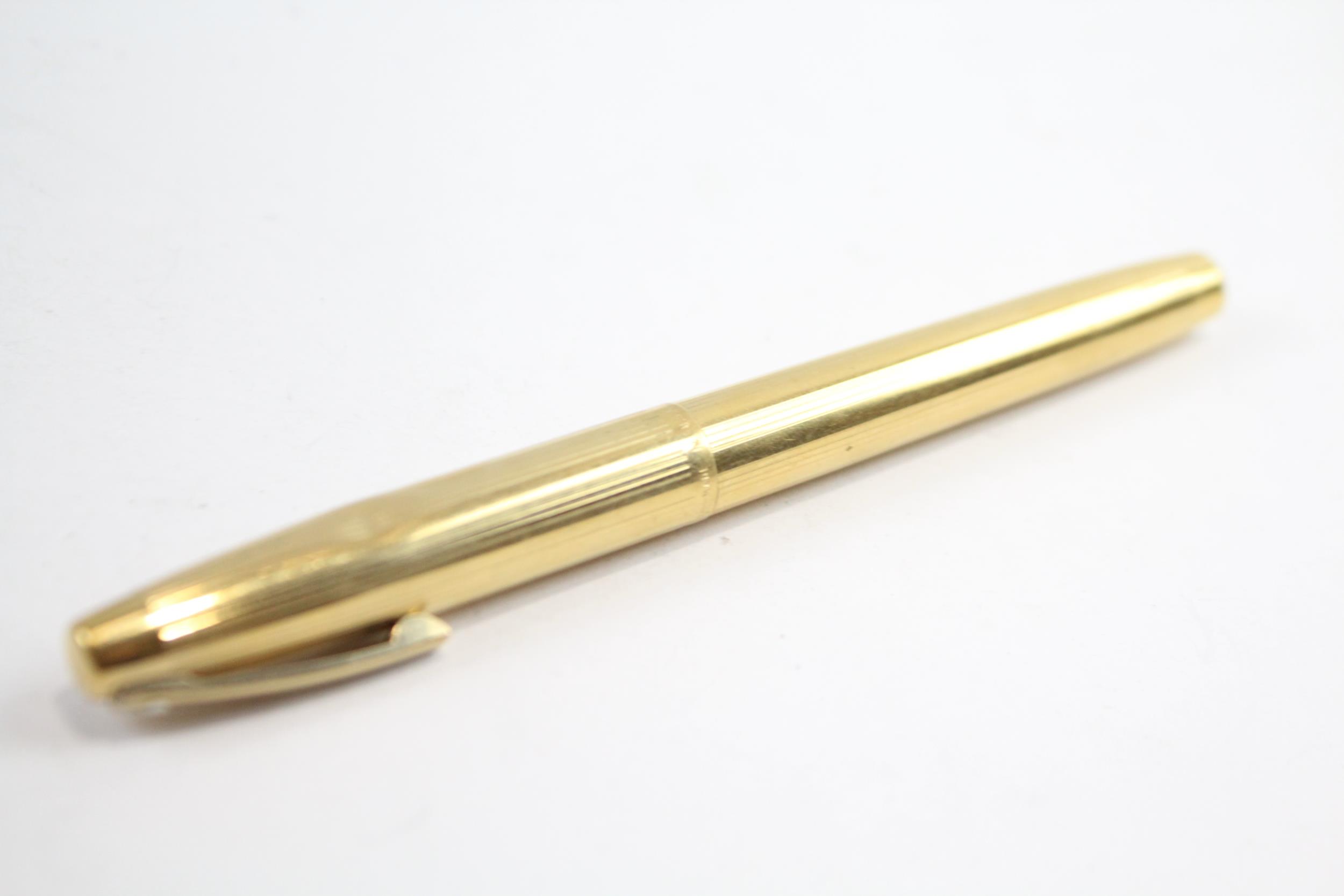 Vintage Sheaffer Imperial Gold Plate Fountain Pen w 14ct Gold Nib WRITING // Dip Tested & Writing - Image 6 of 9