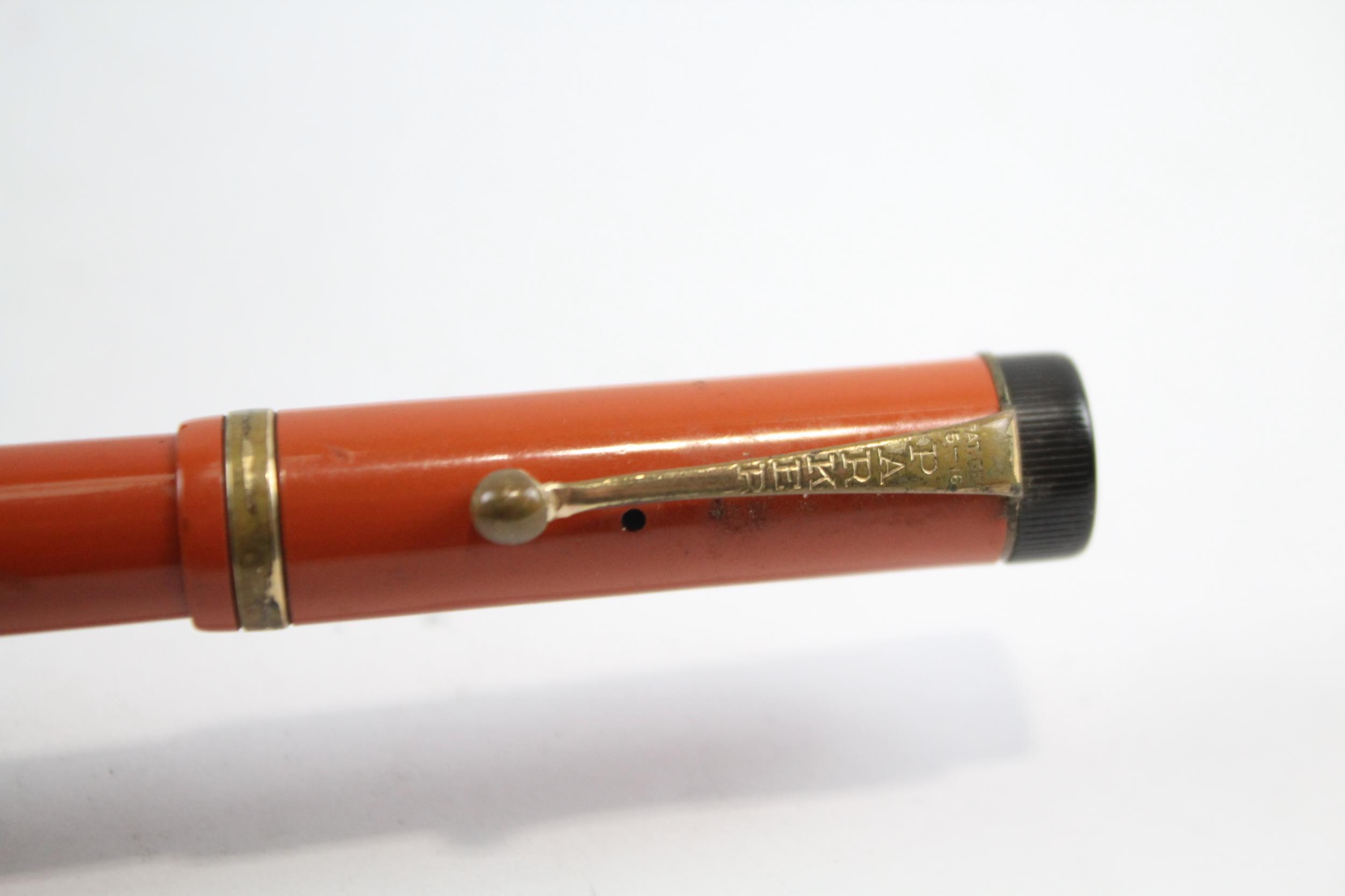 Vintage Parker Lucky Curve Duofold The Big Red Fountain Pen w/ Gold Plate Nib // Dip Tested & - Image 6 of 8