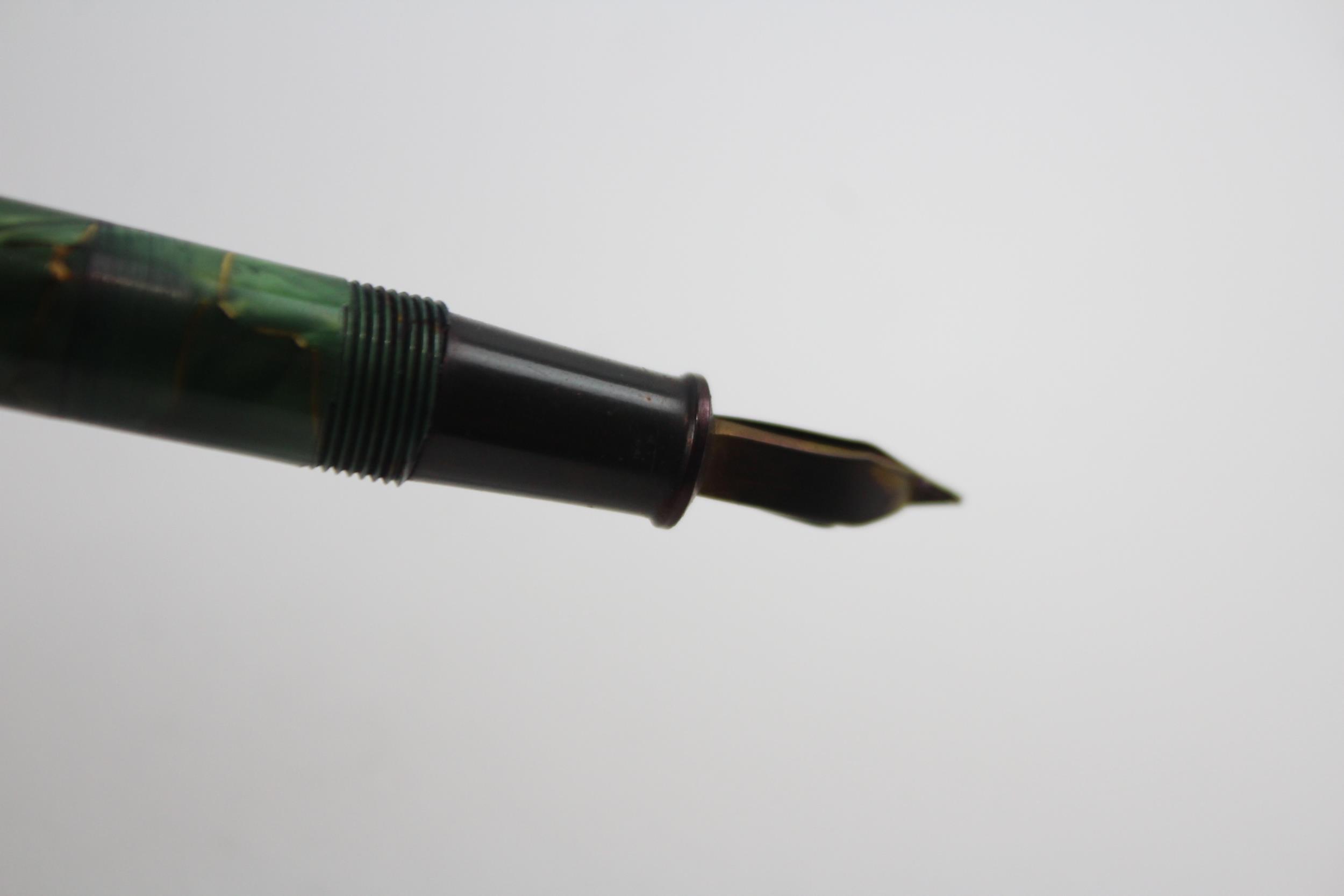 Vintage CONWAY STEWART Green Fountain Pen w/ 14ct Gold Nib WRITING // Dip Tested & WRITING In - Image 6 of 7