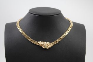 Gold plated rhinestone necklace by designer Christian Dior (44g)