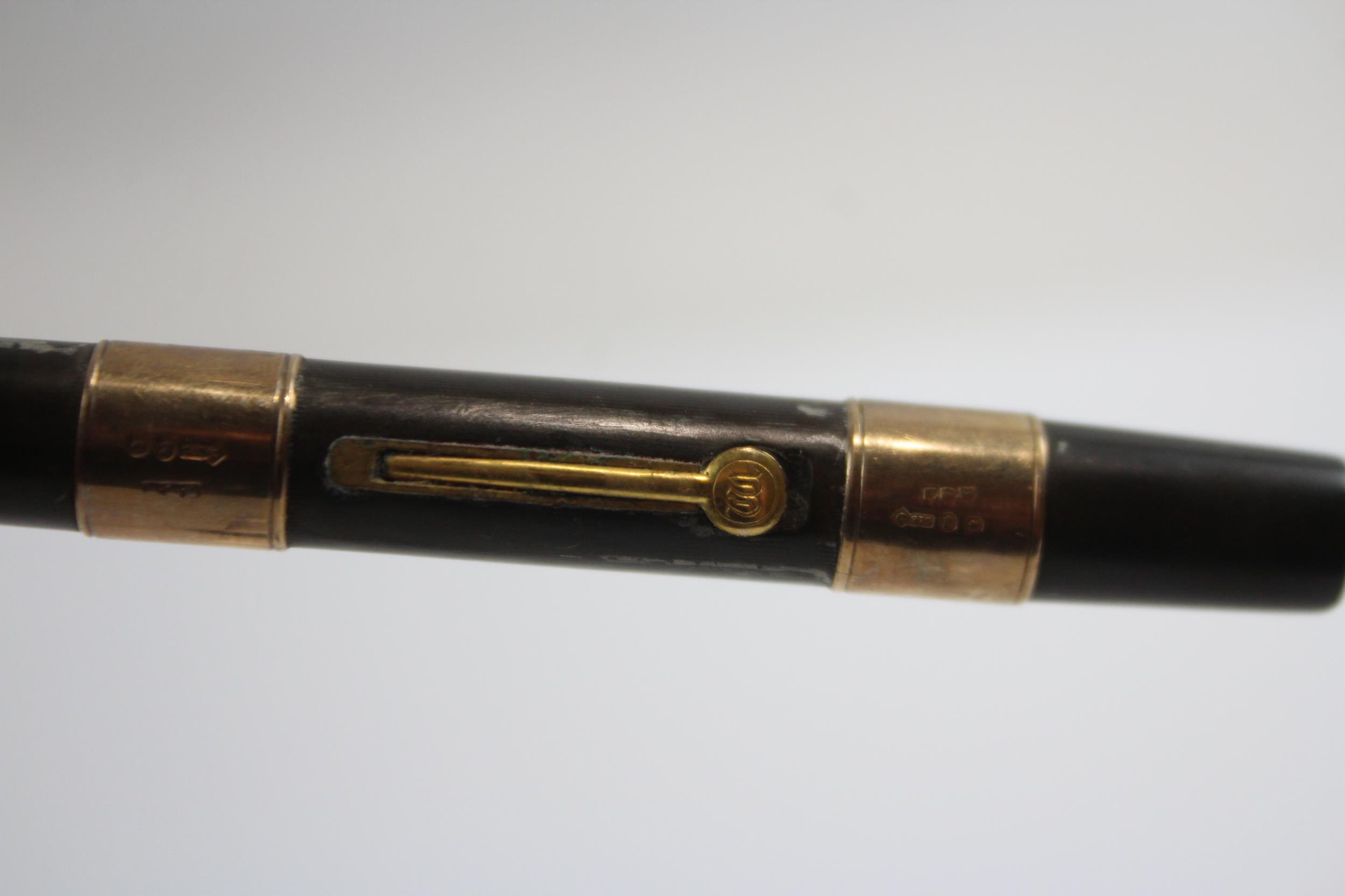 Vintage Waterman Ideal Brown Fountain Pen w/ 14ct Nib, 9ct Gold Banding WRITING // Dip Tested & - Image 5 of 9