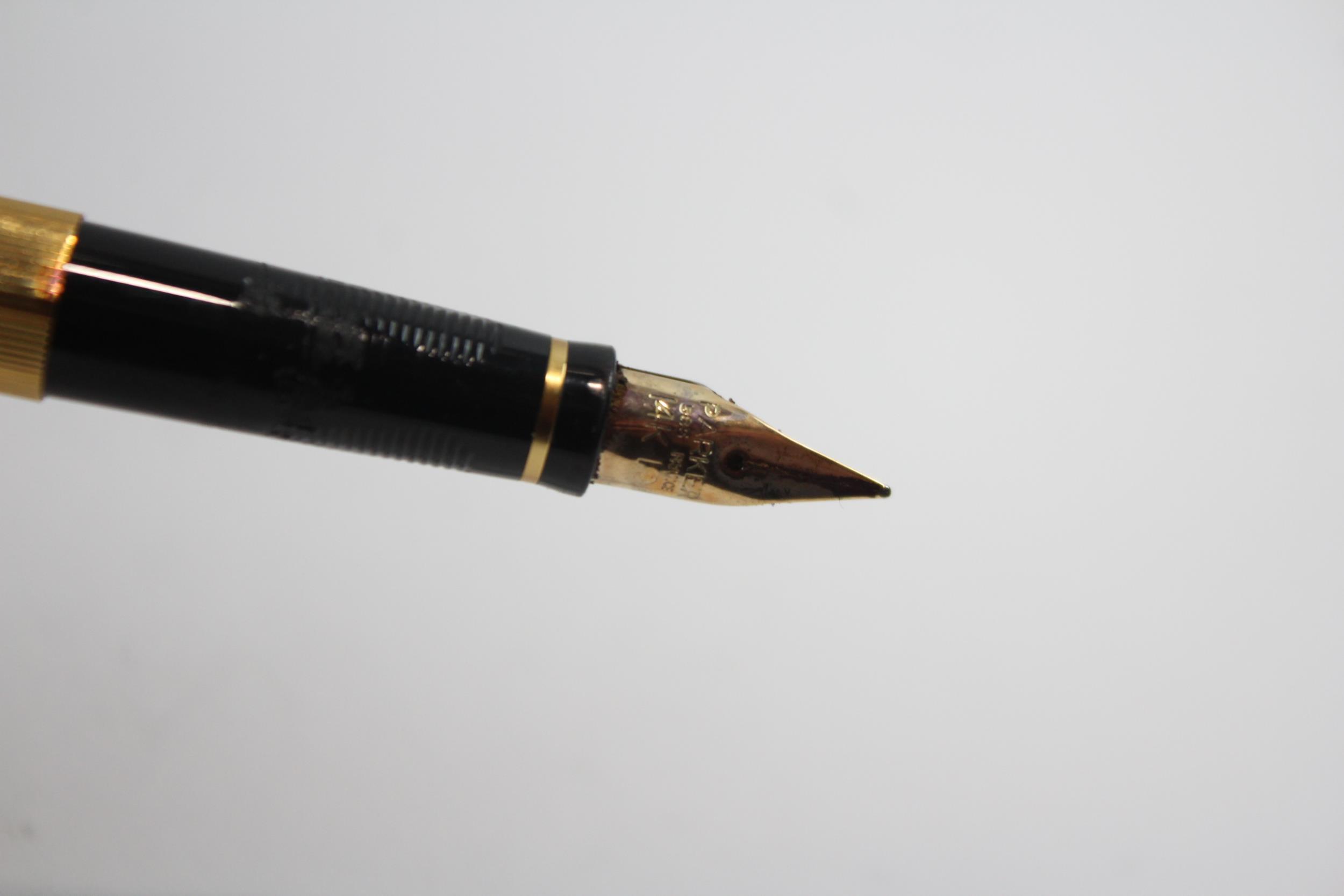 Vintage Parker 75 Gold Plated Fountain Pen w/ 14ct Gold Nib WRITING (17g) // Dip Tested & WRITING - Image 3 of 5