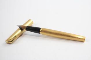 Vintage Waterman Super 6 Gold Plated Fountain Pen w/ 18ct Gold Nib WRITING 23g // Dip Tested &