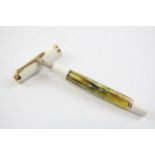 Pelikan Souveran Green & White Fountain Pen w/ 14ct Gold Nib WRITING // Dip Tested & WRITING In