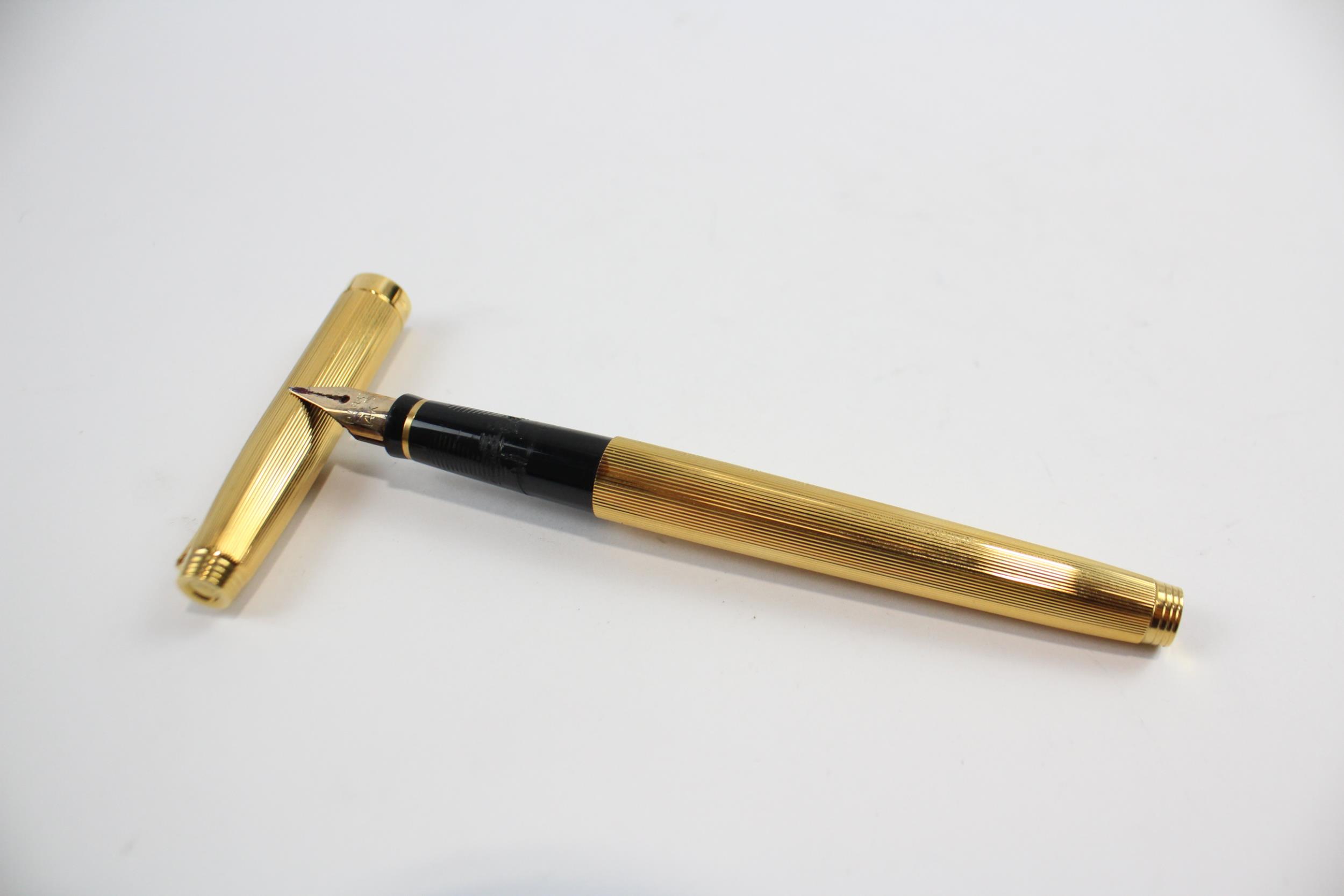 Vintage Parker 75 Gold Plated Fountain Pen w/ 14ct Gold Nib WRITING (17g) // Dip Tested & WRITING