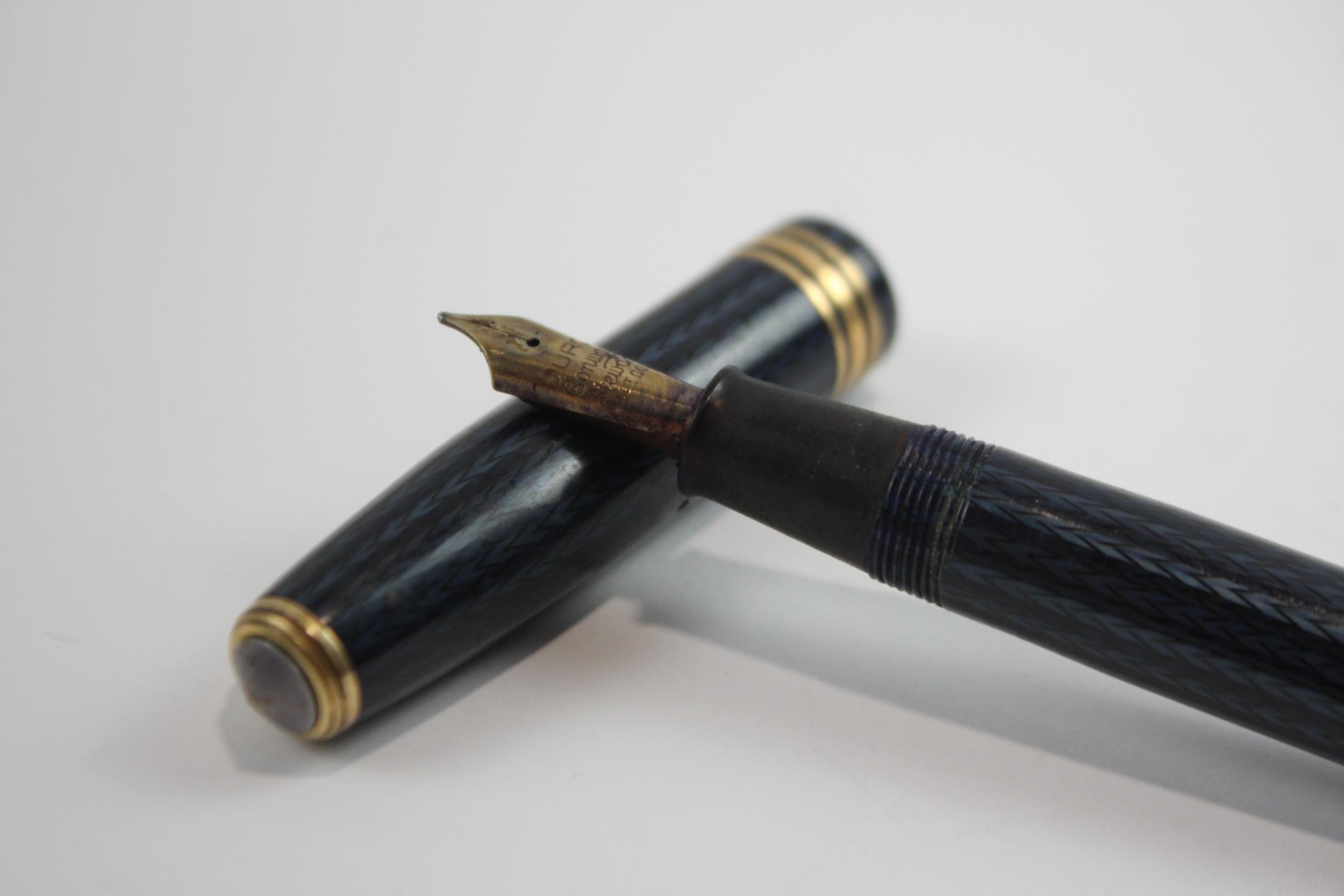 Vintage CONWAY STEWART Duro Navy Fountain Pen w/ 14ct Gold Nib WRITING // Dip Tested & WRITING In - Image 2 of 7