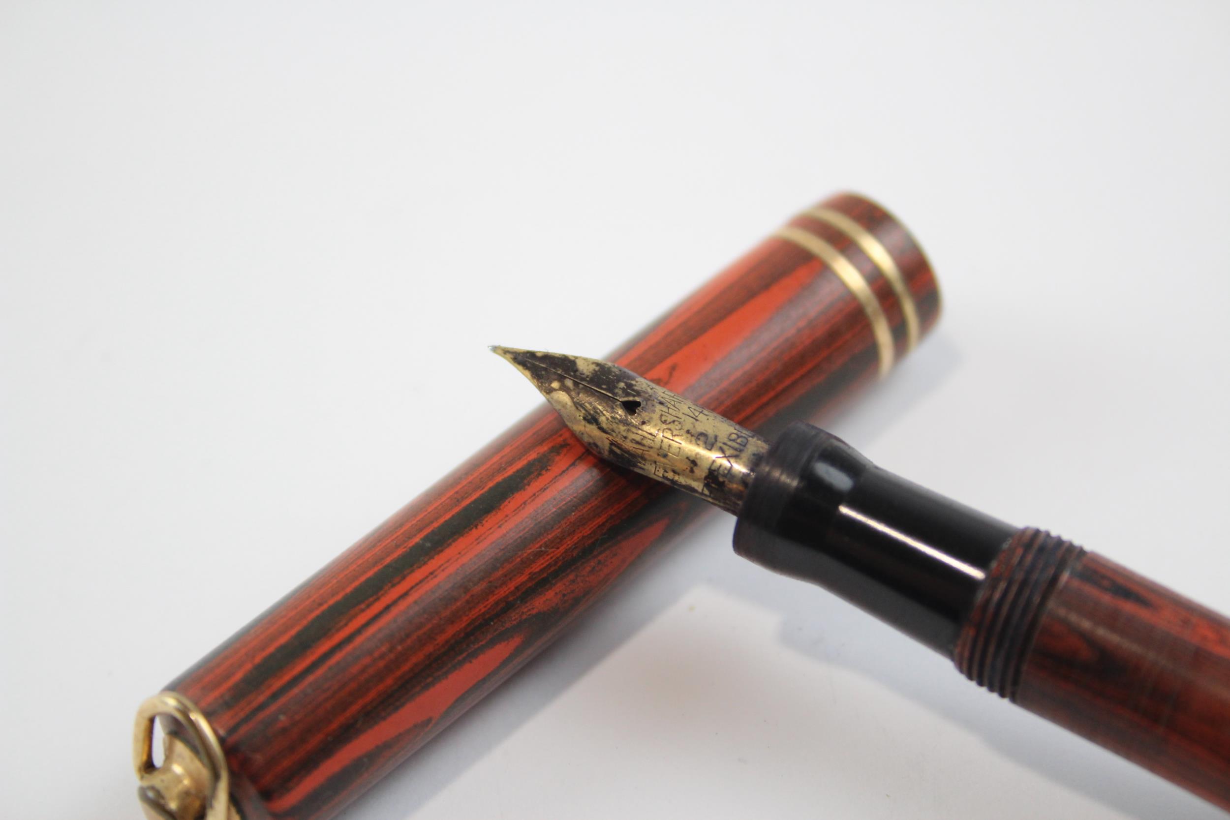 Vintage Wahl Eversharp Wood Effect Fountain Pen w 14ct Flexible Gold Nib WRITING // - Image 2 of 4