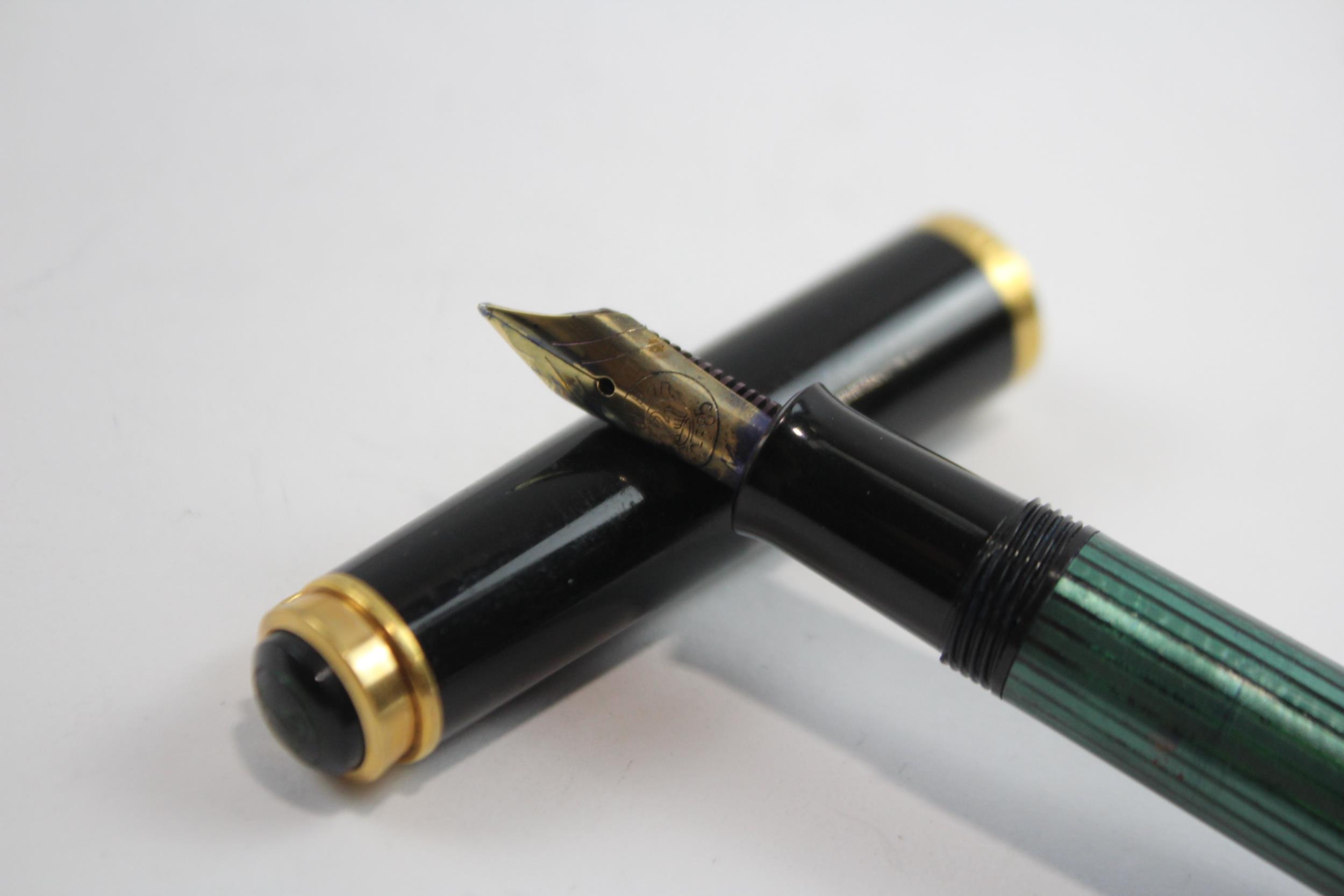 Vintage Pelikan M400 Black & Green Fountain Pen w/ 14ct Gold Nib WRITING // Dip Tested & WRITING - Image 2 of 6