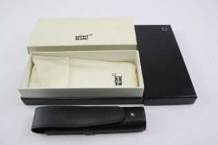 MONTBLANC Black Leather Pen Pouch / Case In Original Box // Length - 15cm In previously owned