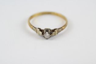 18ct Gold & Platinum Set Antique Solitaire Diamond Dress Ring (1.9g) Size P