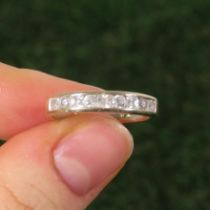 14ct Gold Clear Gemstone Half Eternity Ring (2.4g) Size P