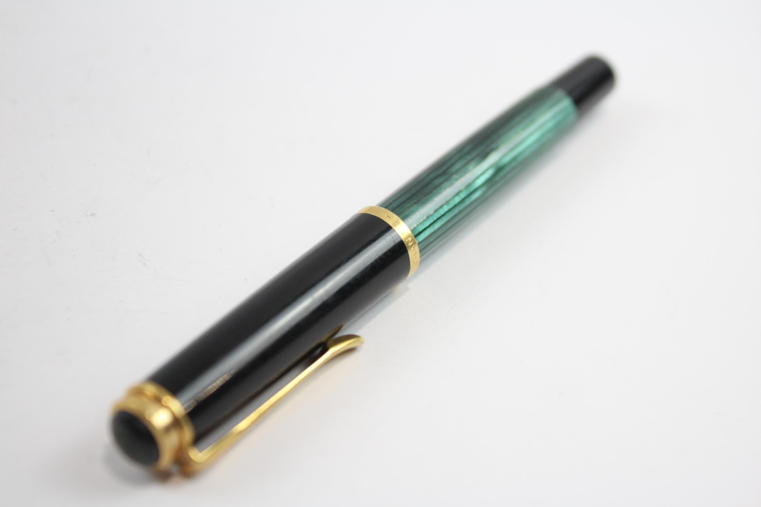 Vintage Pelikan M400 Black & Green Fountain Pen w/ 14ct Gold Nib WRITING // Dip Tested & WRITING - Image 6 of 6