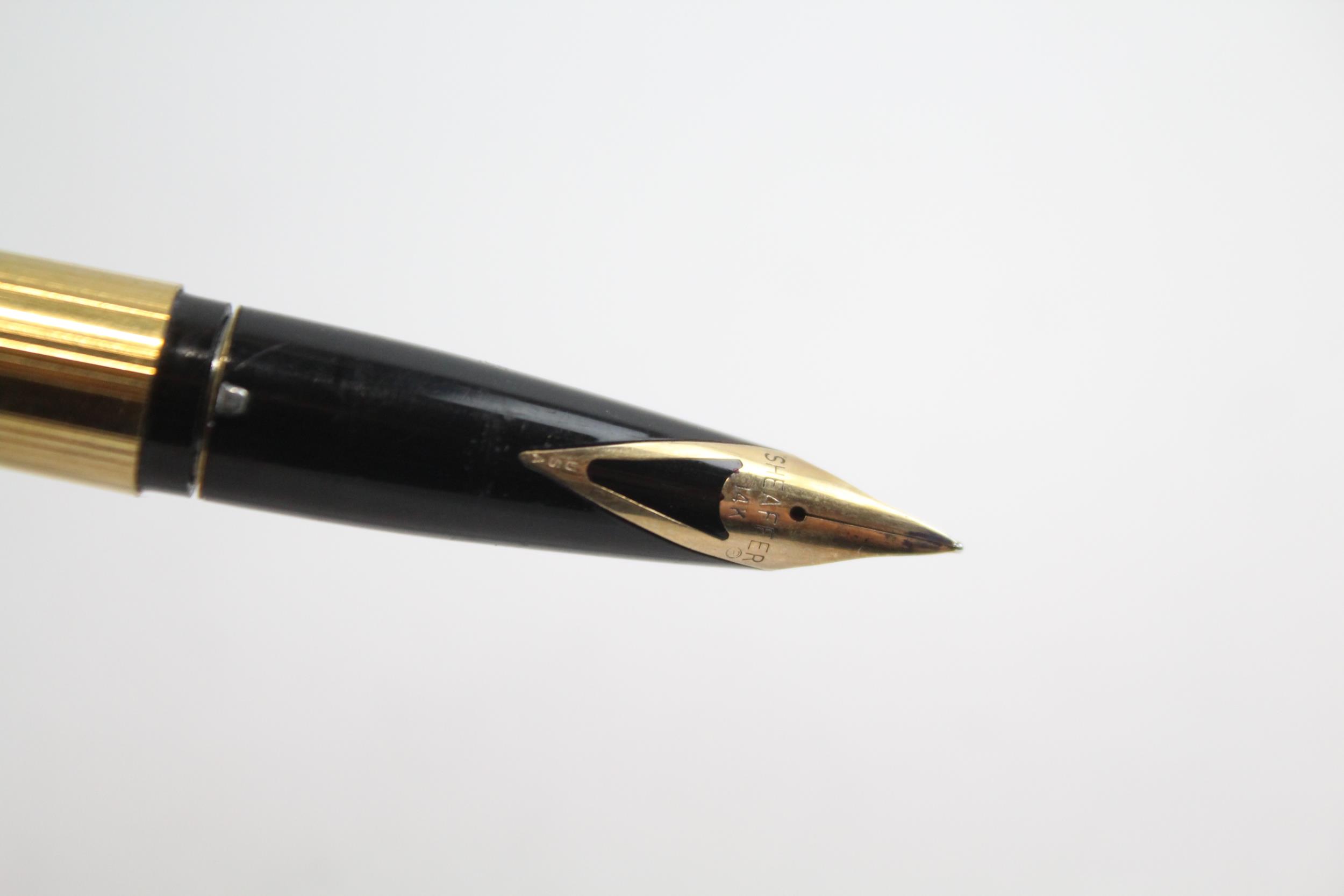 Vintage Sheaffer Imperial Gold Plate Fountain Pen w 14ct Gold Nib WRITING // Dip Tested & Writing - Image 3 of 9