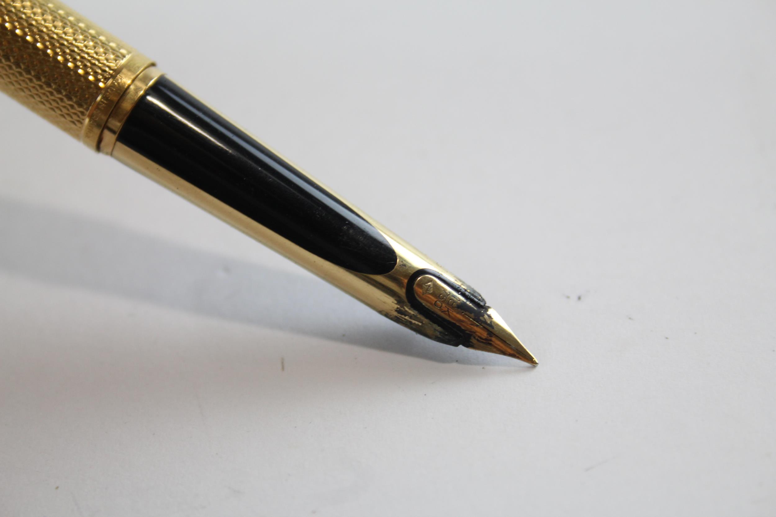 Vintage WATERMAN C/F Gold Plate Cased Fountain Pen w/ 18ct Gold Nib WRITING 20g // Dip Tested & - Image 2 of 4