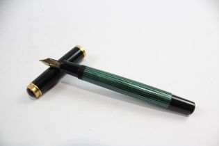 Vintage Pelikan M400 Black & Green Fountain Pen w/ 14ct Gold Nib WRITING // Dip Tested & WRITING