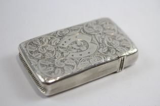 Antique Victorian Hallmarked 1893 Birmingham STERLING SILVER Vesta Case 25g // Antique Victorian