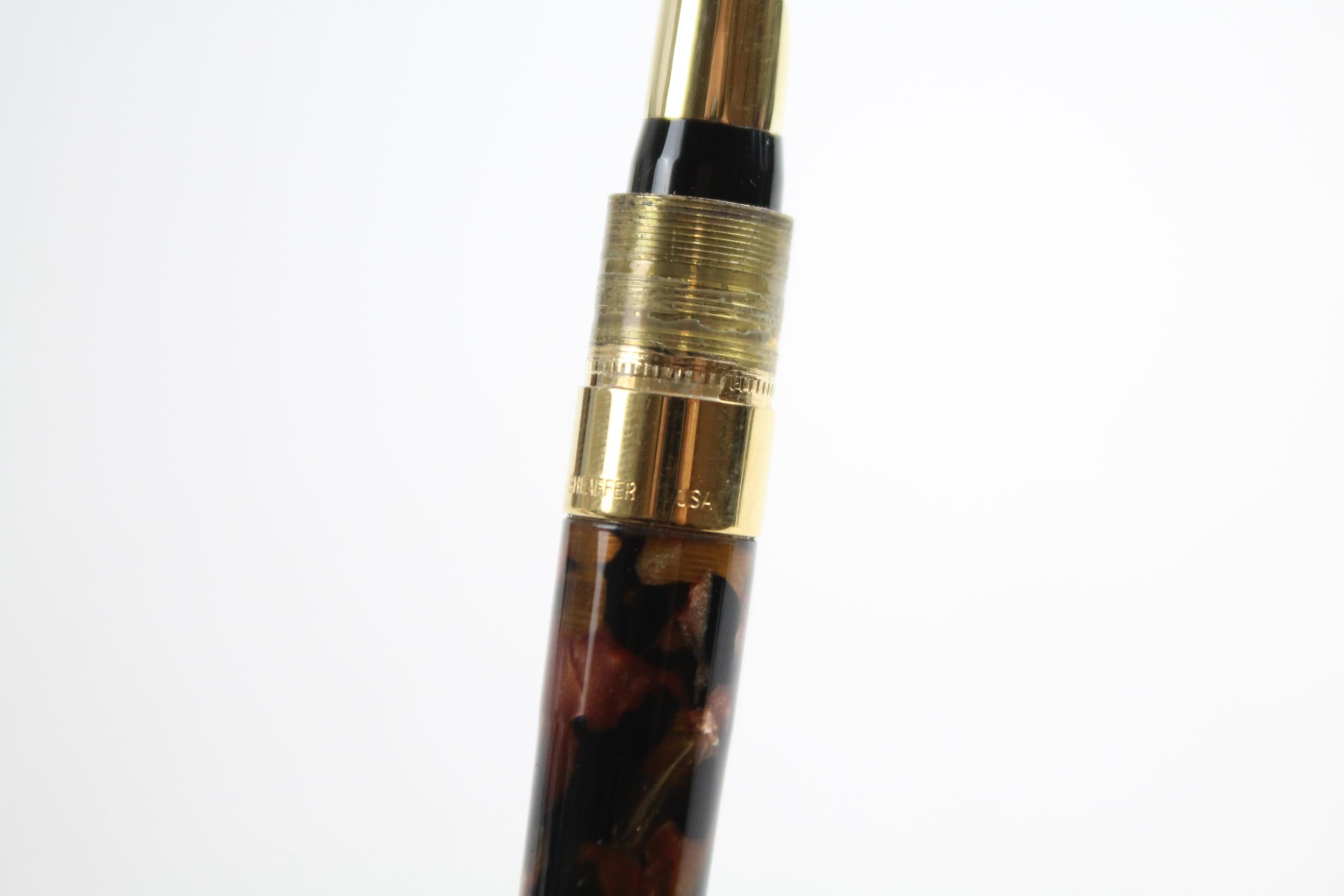 Sheaffer Crest Brown Lacquer Fountain Pen w/ 18ct Gold Nib, Gold Plated Cap // Dip Tested & - Image 6 of 8