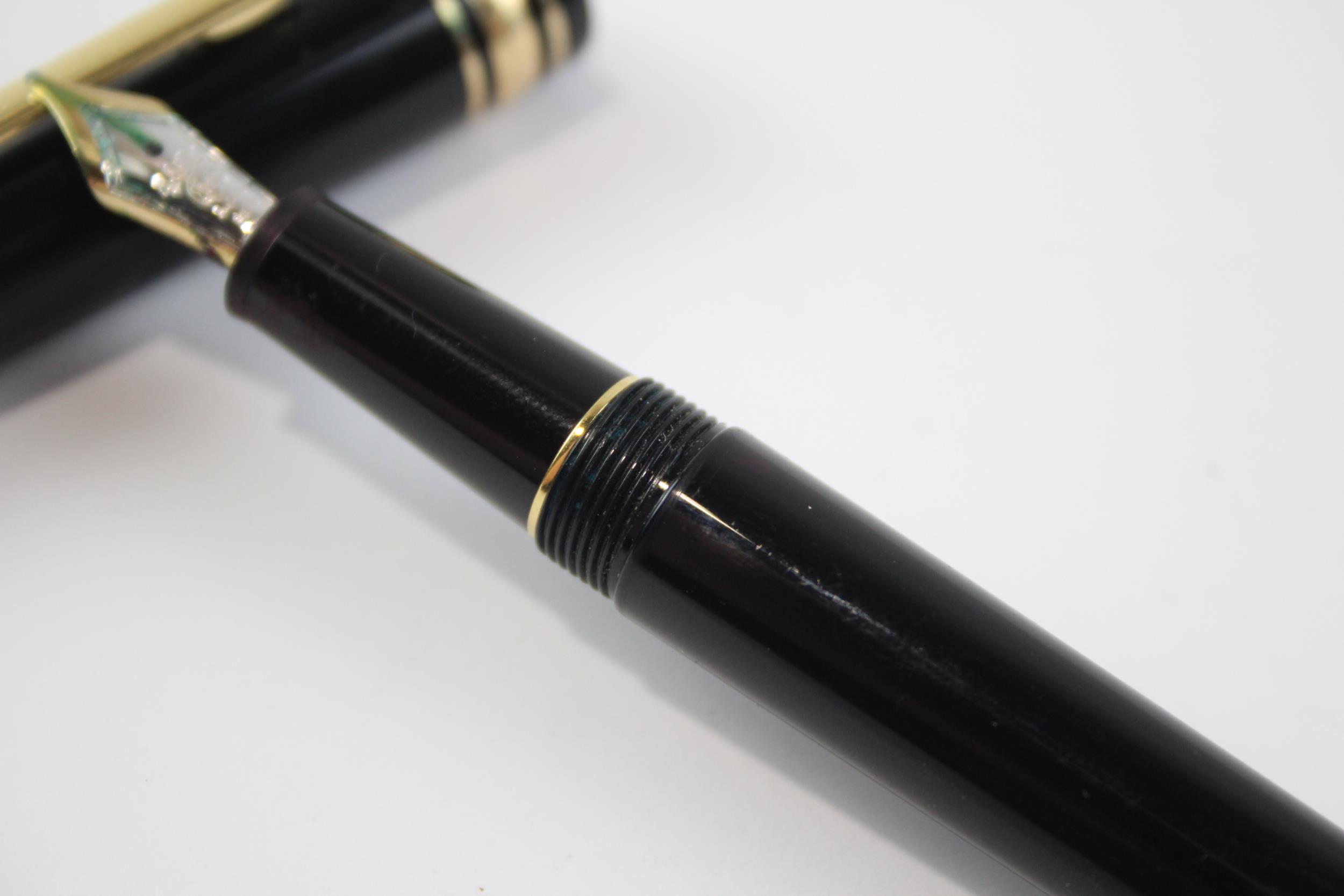 MONTBLANC Meisterstuck Black FOUNTAIN PEN w/ 14ct White Gold Nib WRITING // Dip Tested & WRITING - Image 3 of 4