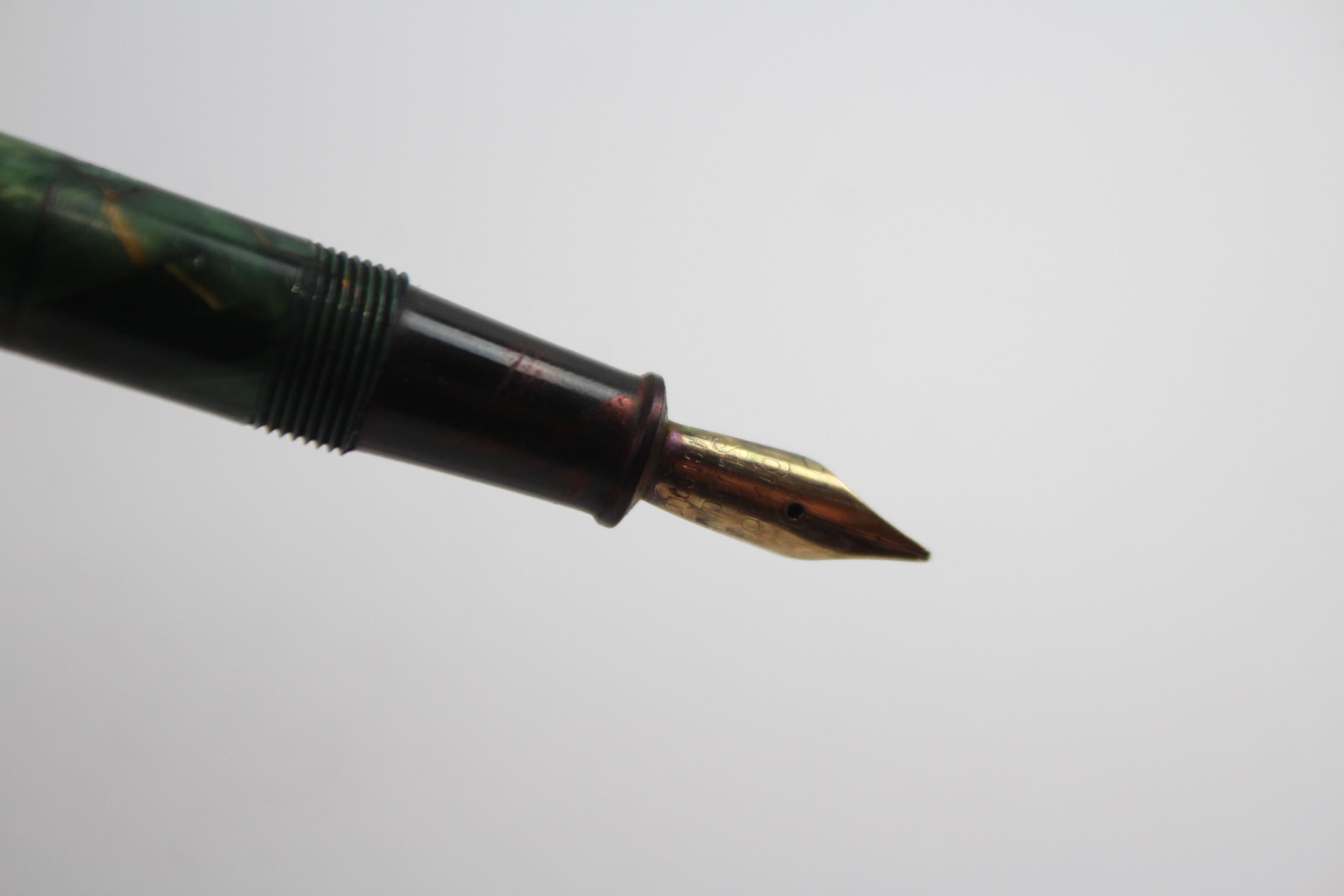 Vintage CONWAY STEWART Green Fountain Pen w/ 14ct Gold Nib WRITING // Dip Tested & WRITING In - Image 5 of 7