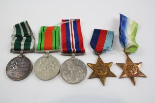 WW2 Navy Long Service Medal Group including Atlantic Star etc, Long Service Named 7360 C.W.S Floyd