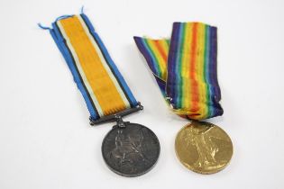 WW1 Medal Pair & Original Ribbons. Named 1332 Pte T.S. Bishop 4th Hussars // WW1 Medal Pair &
