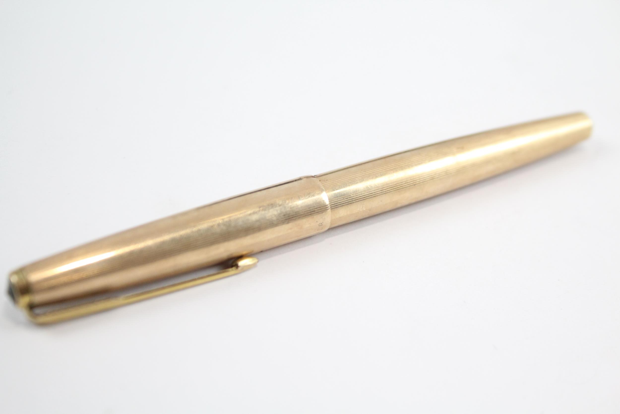 Vintage Parker 61 Gold Plated Fountain Pen w/ 14ct Gold Nib WRITING (23g) // Dip Tested & WRITING In - Image 6 of 6