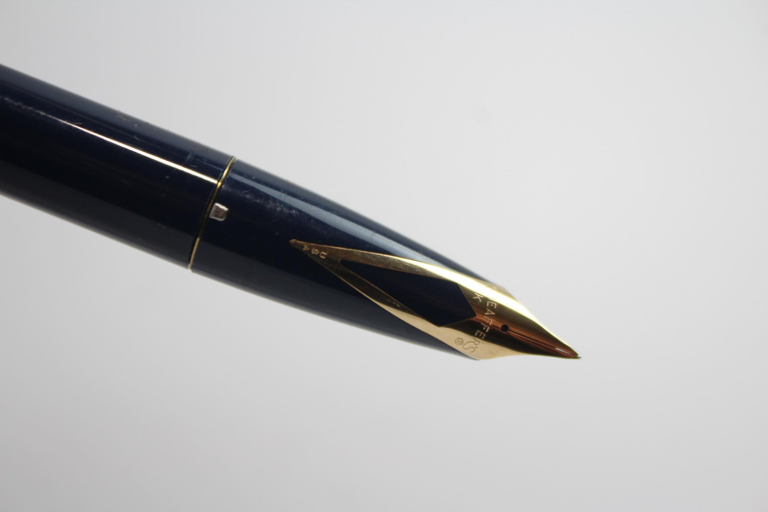 Vintage SHEAFFER PFM Pen For Men Navy Fountain Pen w/ 14ct Gold Nib WRITING Box // Dip Tested & - Image 3 of 6