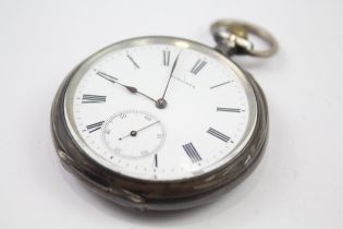 LONGINES STERLING SILVER Men's Vintage Open Face POCKET WATCH Hand-Wind WORKING // LONGINES STERLING