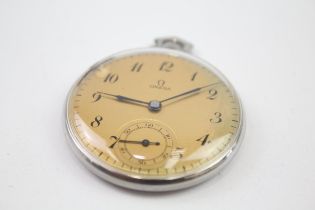 OMEGA Vintage Slimline Open Face POCKET WATCH Hand-wind WORKING // OMEGA Vintage Slimline Open