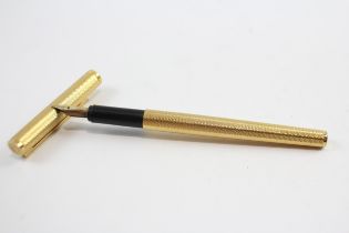 Vintage DUNHILL Gold Plated Fountain Pen w/ 14ct Gold Nib WRITING (26g) // Dip Tested & WRITING In