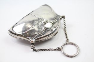 Antique Hallmarked 1911 Birmingham Sterling Silver Ladies Coin Purse / Bag (79g) // w/ Personal