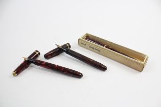 3 x Vintage Conway Stewart Dinkie Fountain Pens w/ 14ct Nibs WRITING Inc 550 Etc // Dip Tested &