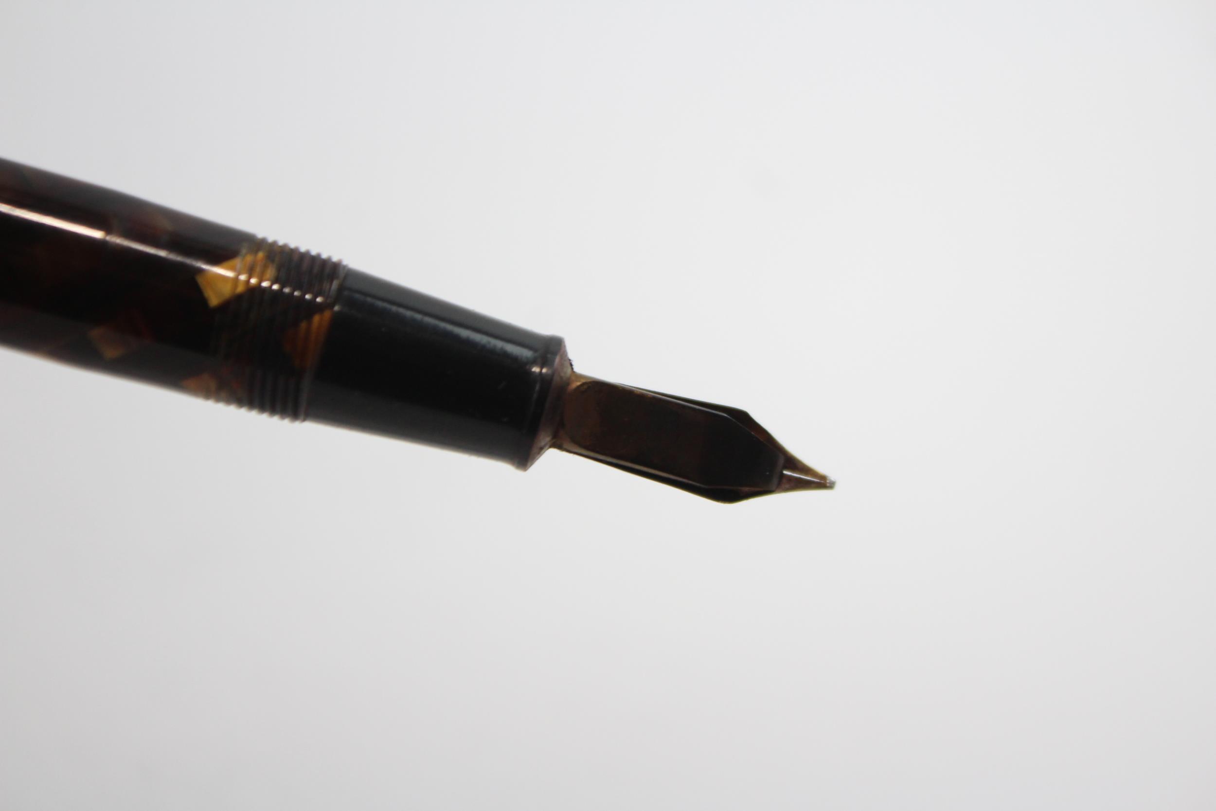 Vintage Conway Stewart 28 Brown Fountain Pen w/ 14ct Gold Nib WRITING // Dip Tested & WRITING In - Image 4 of 9