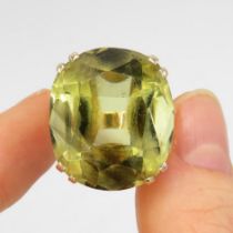 9ct gold Citrine vintage dress ring (11.5g) Size N