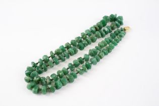 9ct gold clasp aventurine quartz individually knotted single strand necklace (100.4g)